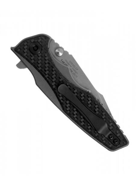 ZT0393GLCF Faca dobrável Zero Tolerance Cabo em titânio e fibra de carbono fosforescente com 12,1 cm