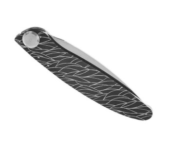 K2.01M fällkniv Olivträ- och stålhandtag Fjäderdesign 11,5cm 2