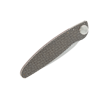 K2.10M vouwmes violet hout en stalen handvat caleidoscoop design 11.5cm 2
