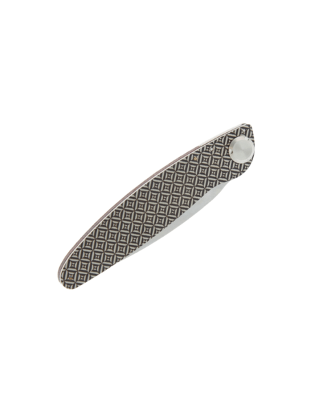 K2.10M folding knife violet wood and steel handle kaleidoscope design 11.5cm