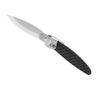 K2.13M fällkniv, handtag i rostfritt stål, 11,5 cm, 3D-randig design