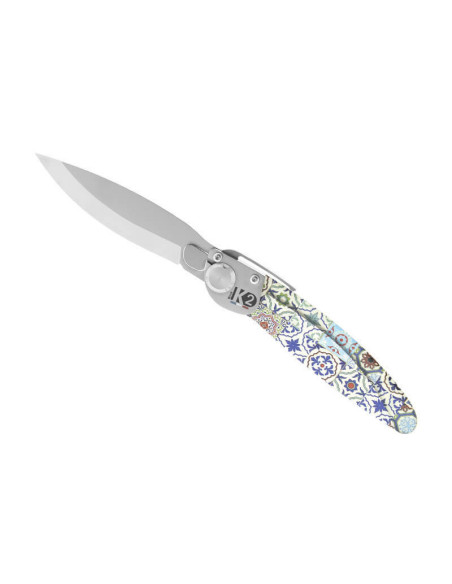 K2.14M taittoveitsi, teräskahva, 11.5cm, 3D saviastian koriste