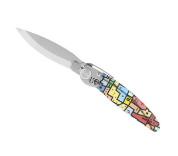 K2.16M fällkniv, stålhandtag, 11,5 cm, 3D-design med favelatryck