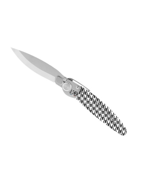 Faca dobrável K2.17M com cabo de aço, padrão houndstooth 3D 11,5cm