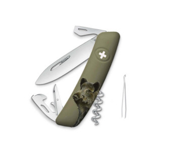 SWIZA D03 Cuchillo multifunción caqui jabalí 11 funciones 95mm