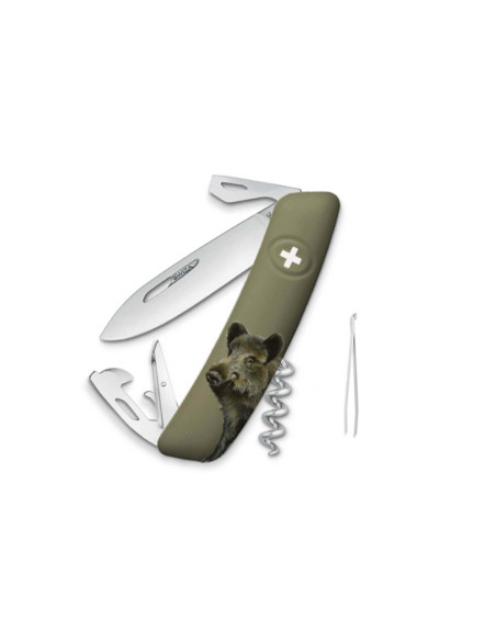 SWIZA D03 Khaki Coltello multifunzione cinghiale 11 funzioni 95 mm