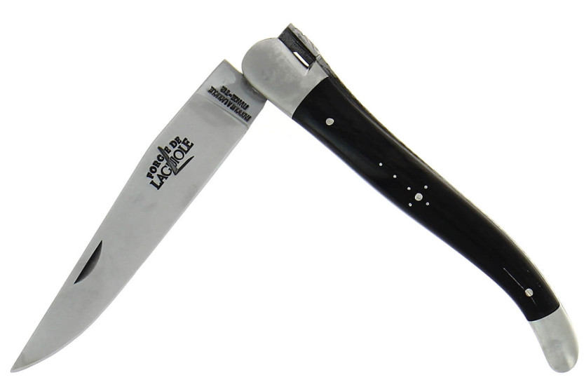 Forge de Laguiole folding knife dark horn handle 12cm