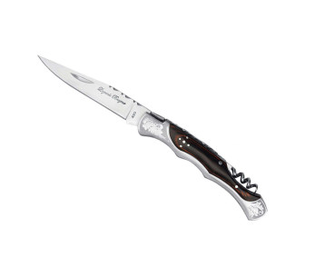 Canivete Laguiole Bougna Barroco 12cm madeira castanha + saca-rolhas