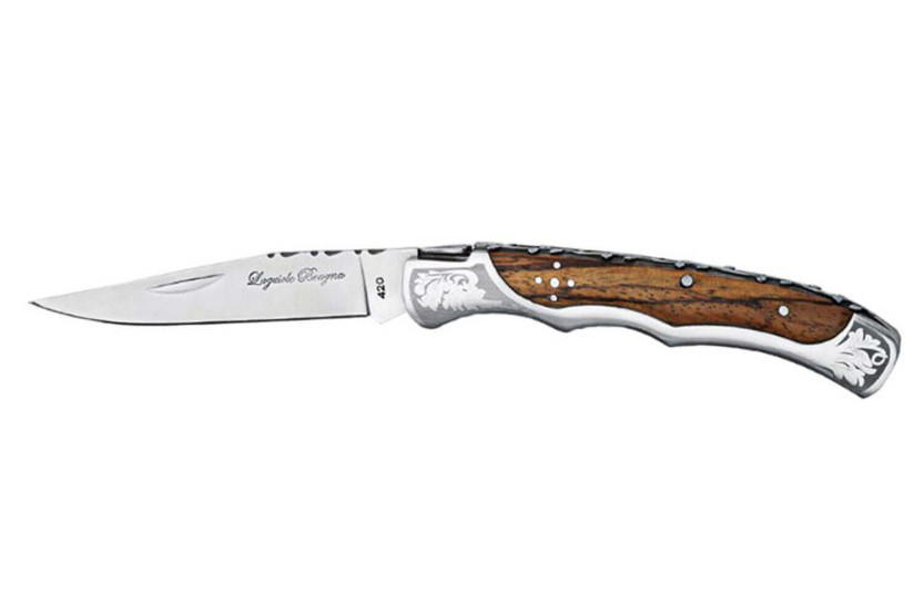 Coltello pieghevole Laguiole Bougna Baroque 12 cm in legno zebrato