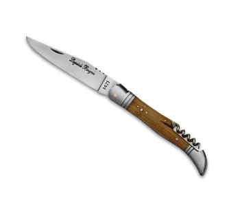 Laguiole Bougna foldekniv 12 cm i teak + korketrekker