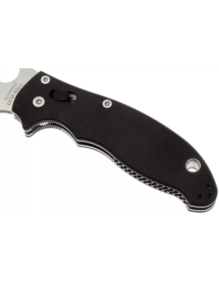 Faca dobrável Spyderco Manix 2 em fibra de vidro preta 8,6 cm