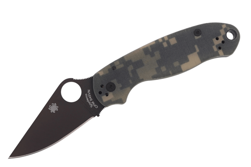 Spyderco Para 3 C223GPCMOBK G10 black camouflage folding knife 10.9cm