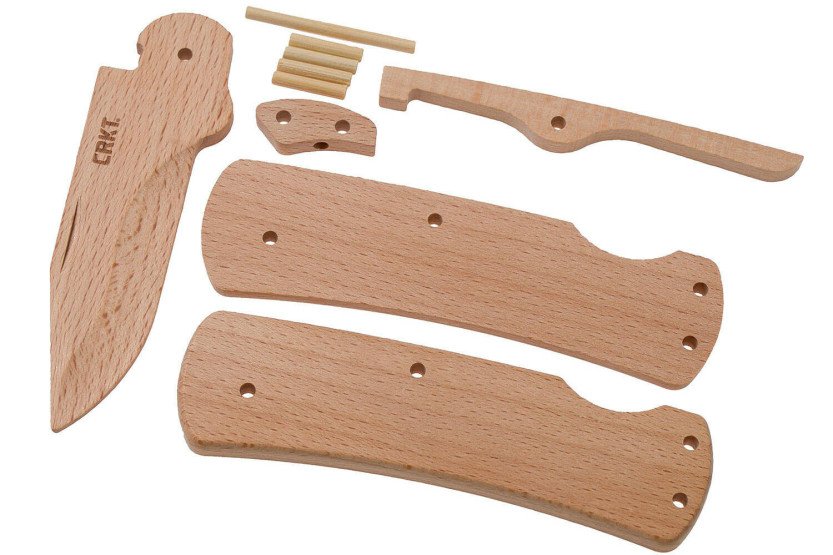 Folding knife CRKT NATHAN EN KIT 1032 11.7cm beechwood handle - To assemble