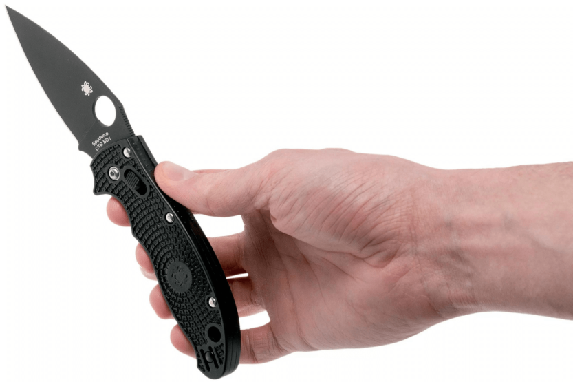 Faca dobrável Spyderco Manix 2 C101PBBK2 Cabo preto de nylon/fibra de vidro com 11,8 cm