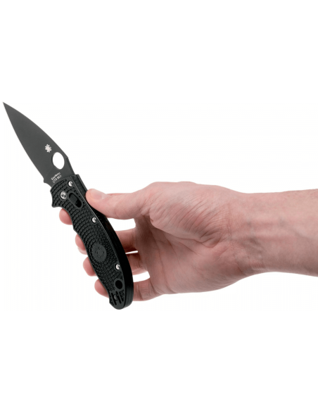 Faca dobrável Spyderco Manix 2 C101PBBK2 Cabo preto de nylon/fibra de vidro com 11,8 cm