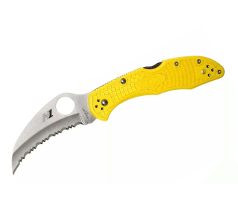 Klappmesser Spyderco Tasman Salt 2 C106SYL2 gezackt Nylon/Fiberglas Griff gelb 10,8cm