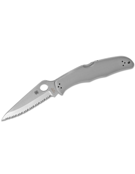 Navaja Spyderco Endura 4 C10S, dentada, mango de acero inoxidable de 12,5 cm