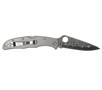 Spyderco Endura 4 Titanium Damascus C10TIPD coltello pieghevole con manico in titanio 12,5 cm + fodero 2