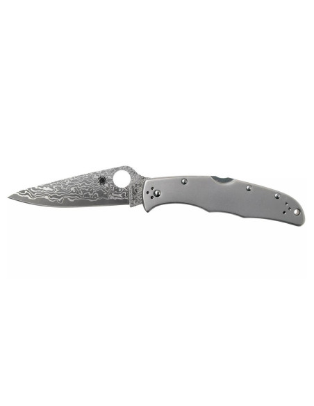 Spyderco Endura 4 Titanium Damascus C10TIPD coltello pieghevole con manico in titanio 12,5 cm + fodero