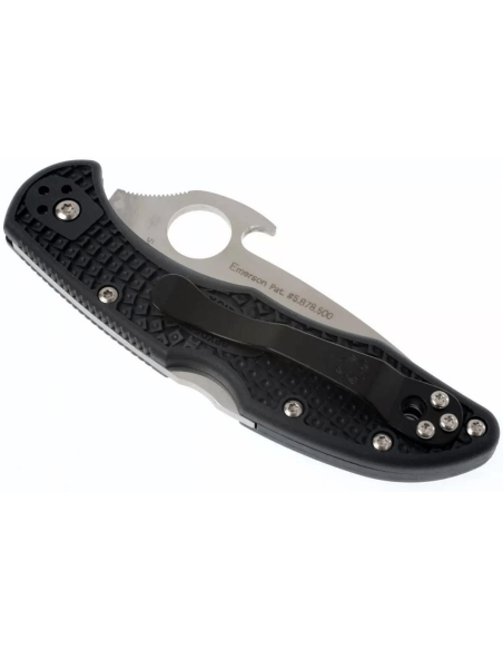 Navaja Spyderco Delica 4 Wave C11PGYW con mango de fibra de vidrio negro 10.8cm