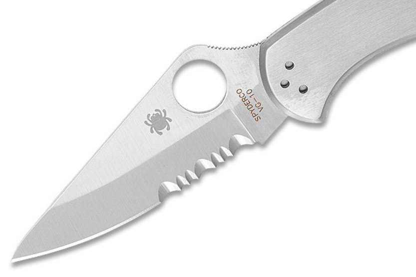Spyderco Delica 4 C11PS fällkniv 10,7 cm, handtag i rostfritt stål, halvslipat blad