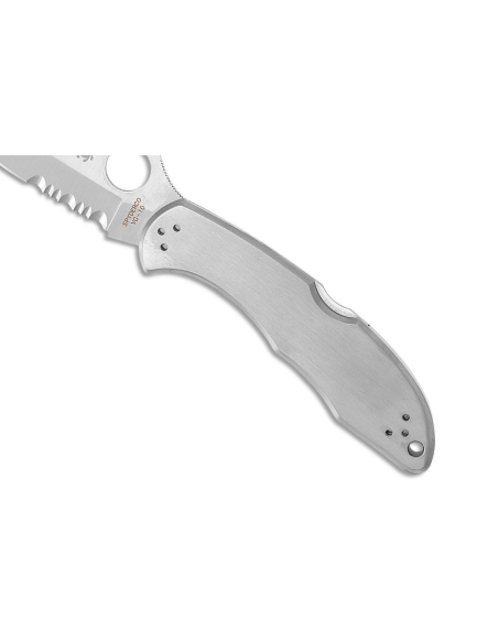 Spyderco Delica 4 C11PS fällkniv 10,7 cm, handtag i rostfritt stål, halvslipat blad