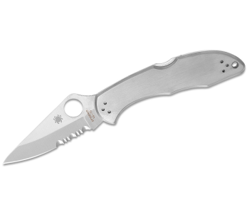 Spyderco Delica 4 C11PS taittoveitsi 10.7cm ruostumattomasta teräksestä valmistettu kahva, puolihammastettu terä