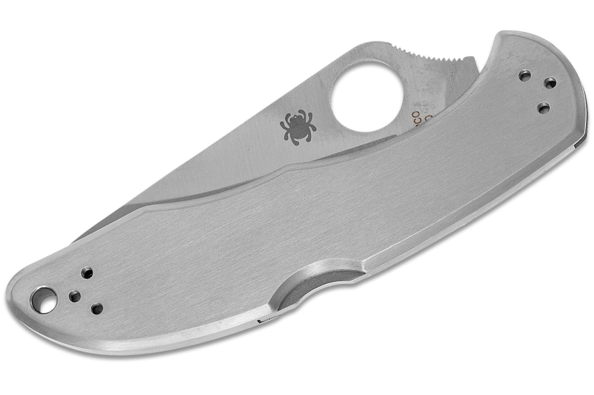 Spyderco Delica 4 C11PS fällkniv 10,7 cm, handtag i rostfritt stål, halvslipat blad
