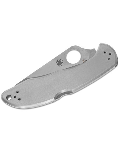 Spyderco Delica 4 C11PS foldekniv 10,7 cm håndtag i rustfrit stål, halvtandet blad