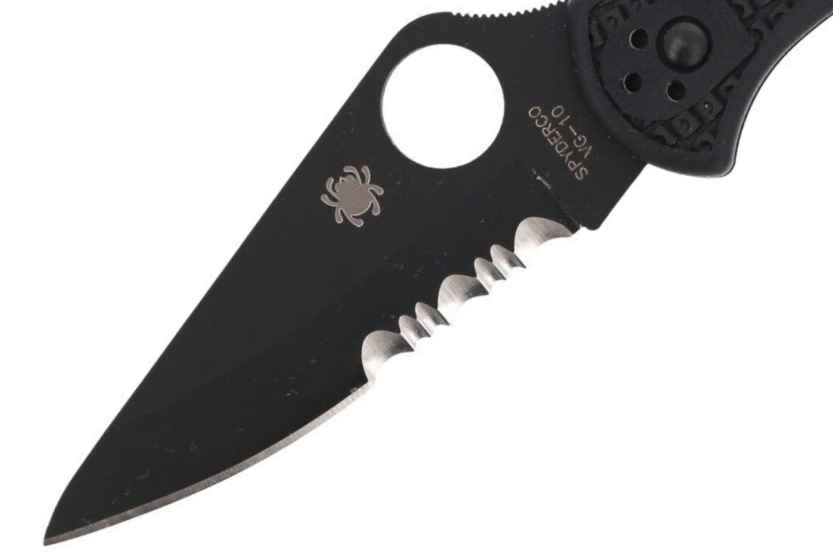 Klappmesser Spyderco Delica 4 C11PSBBK halbgezahnt Griff Nylon/Fiberglas schwarz 10,8cm