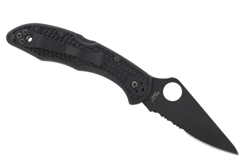 Spyderco Delica 4 C11PSBBK semi serrated folding knife black nylon/fiberglass handle 10,8cm
