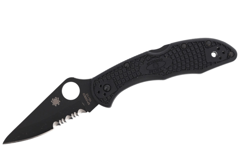 Klappmesser Spyderco Delica 4 C11PSBBK halbgezahnt Griff Nylon/Fiberglas schwarz 10,8cm