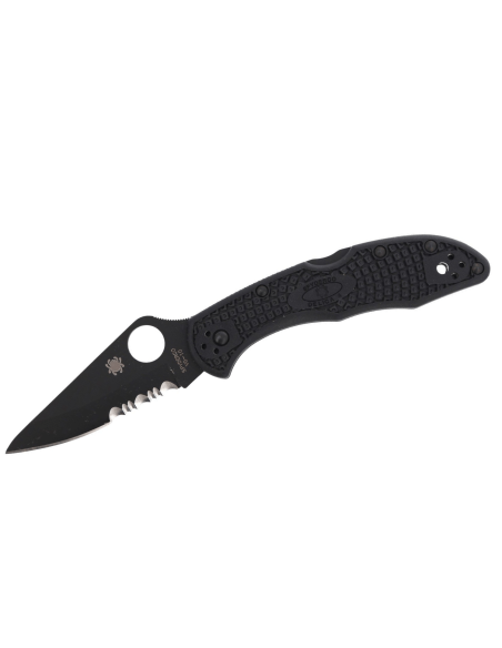Spyderco Delica 4 C11PSBBK semi serrated folding knife black nylon/fiberglass handle 10,8cm