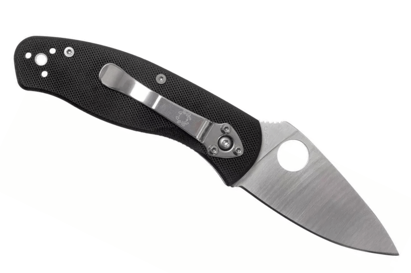 Faca dobrável Spyderco Persistence C136GP Cabo G10 preto de 10,5 cm
