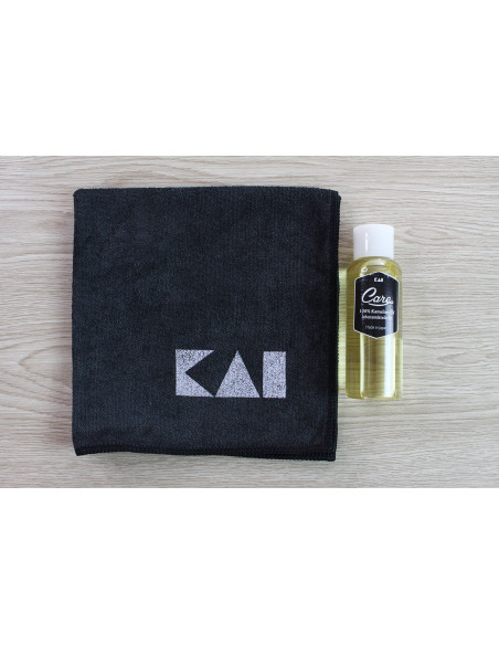 Kit de manutenção de facas de cozinha KAI - Óleo + Microfibra