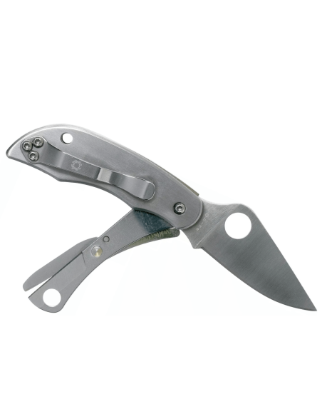 Faca dobrável Spyderco Clipitool C169P cabo de aço de 6,5 cm + cinzel