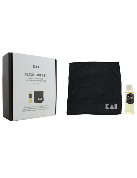 Kit de manutenção de facas de cozinha KAI - Óleo + Microfibra