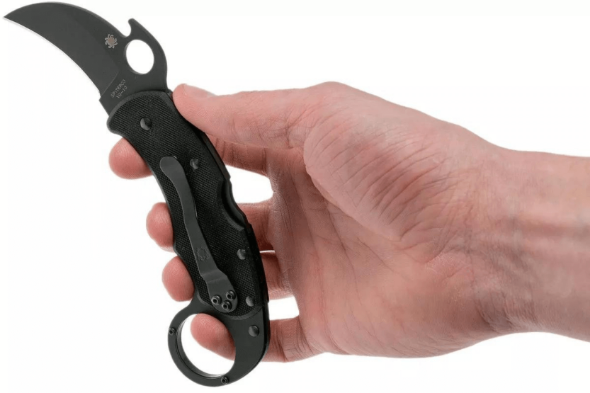 Spyderco Karahawk C170GBBKP fällkniv helsvart G10-handtag 11,4cm