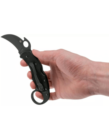Spyderco Karahawk C170GBBKP fällkniv helsvart G10-handtag 11,4cm