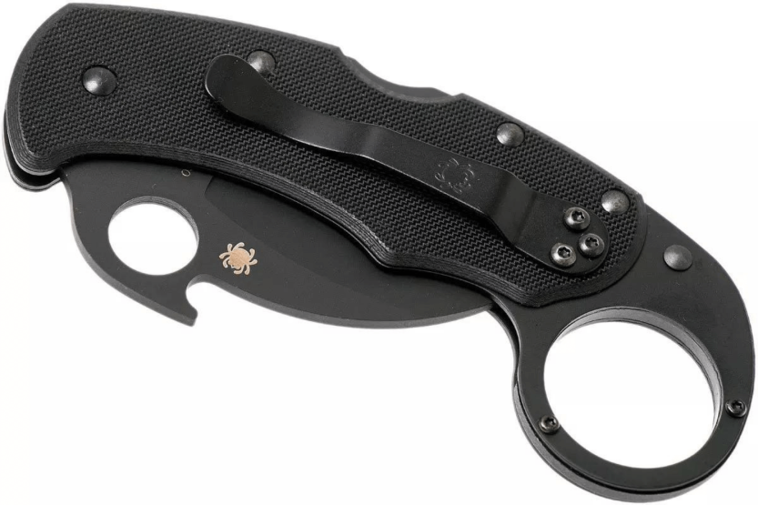 Canivete Spyderco C170GBBKP Karahawk Cabo em G10 totalmente preto 11,4 cm
