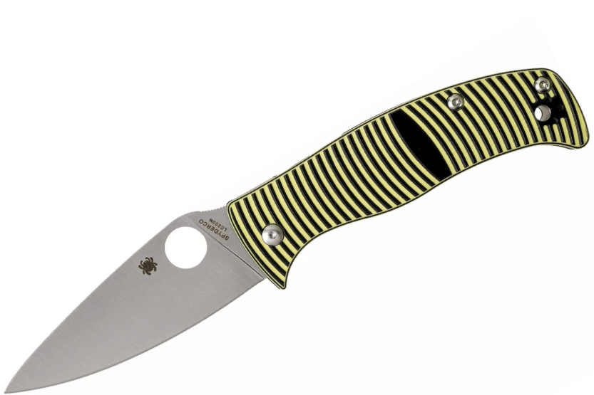 Spyderco Caribbean Leaf coltello pieghevole G10 manico nero con striscia gialla 12,3 cm