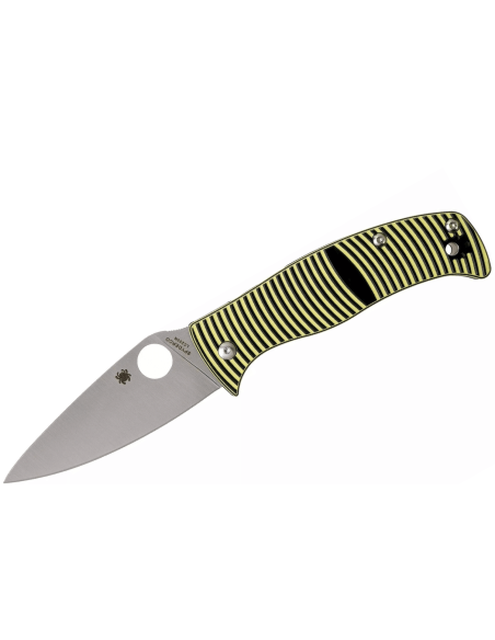 Spyderco Caribbean Leaf coltello pieghevole G10 manico nero con striscia gialla 12,3 cm