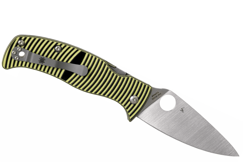 Spyderco Caribbean Leaf coltello pieghevole G10 manico nero con striscia gialla 12,3 cm
