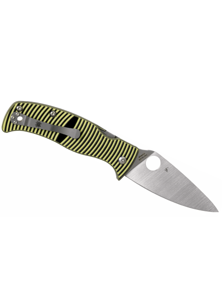 Spyderco Caribbean Leaf coltello pieghevole G10 manico nero con striscia gialla 12,3 cm