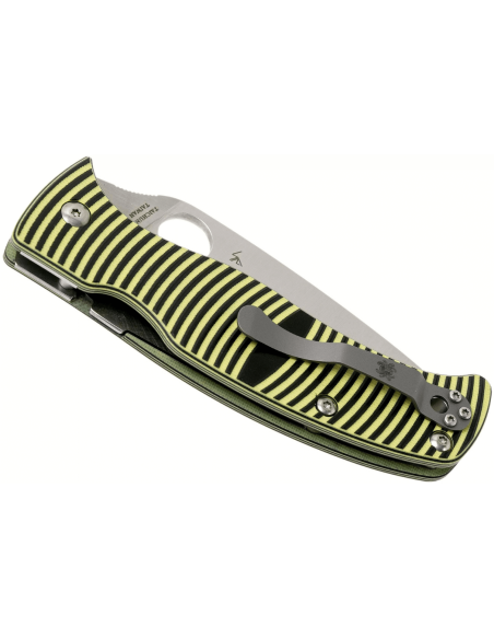 Spyderco Caribbean Leaf coltello pieghevole G10 manico nero con striscia gialla 12,3 cm