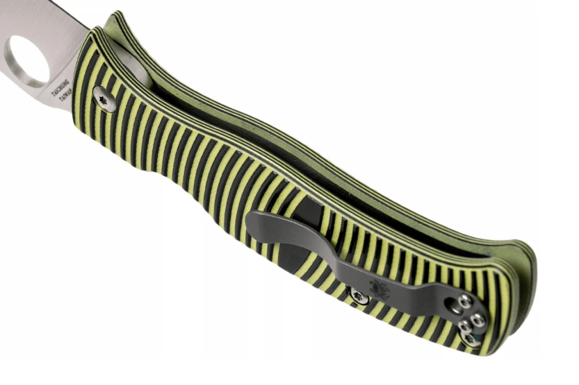 Spyderco Caribbean Leaf coltello pieghevole G10 manico nero con striscia gialla 12,3 cm