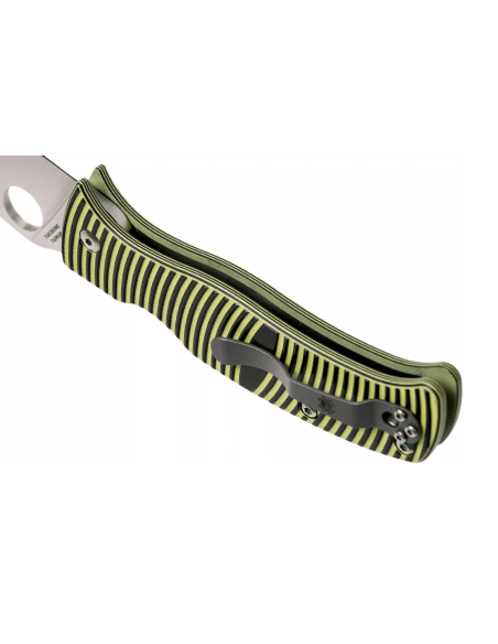 Spyderco Caribbean Leaf coltello pieghevole G10 manico nero con striscia gialla 12,3 cm