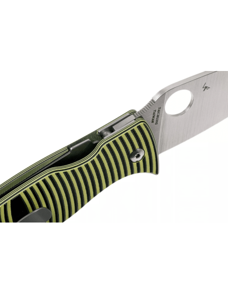Spyderco Caribbean Leaf coltello pieghevole G10 manico nero con striscia gialla 12,3 cm