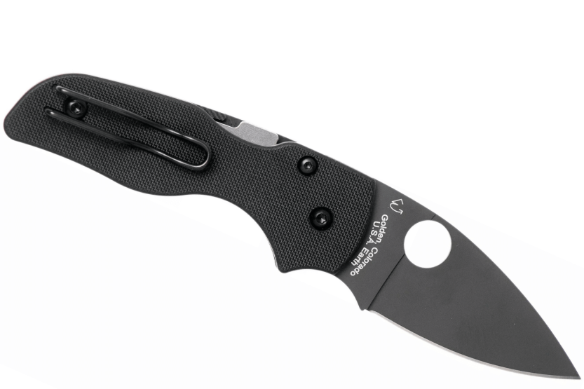 Faca dobrável Spyderco Lil'Native C230GPBBK Cabo G10 preto de 8,9 cm