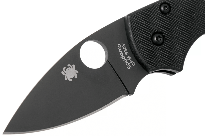Faca dobrável Spyderco Lil'Native C230GPBBK Cabo G10 preto de 8,9 cm